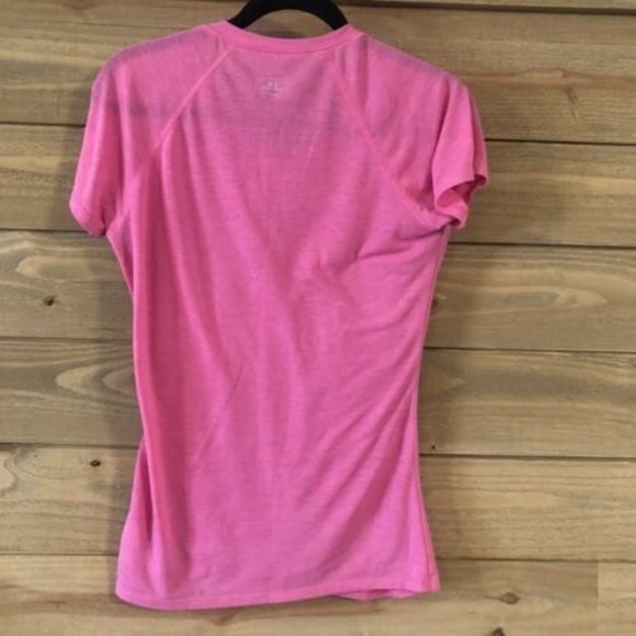 Under Armour Tech Tee Womens XS Loose Fit UA Tech V Neckline Pink - Picture 3 of 8